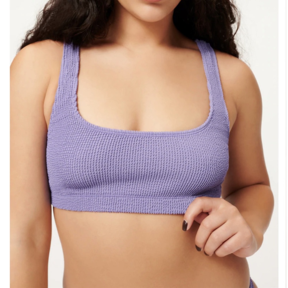 Good American Always Fits bikini Scoop Swim Top in Lilac Mist 7/8 3x NWT